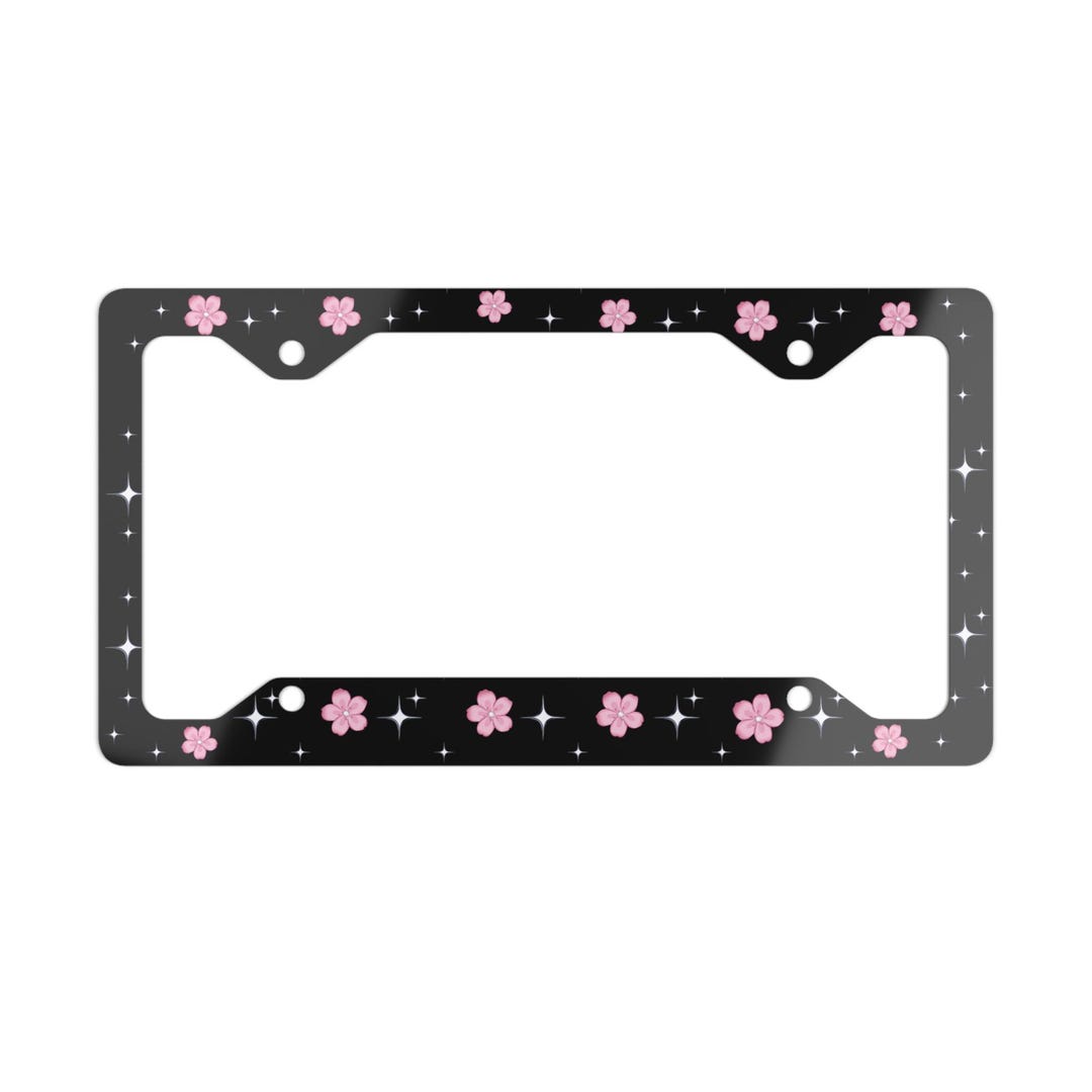Pink License Frame Pink Sakura License Plate Frame - Cute Car Accessory - Etsy