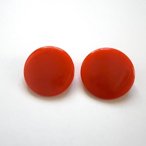 Vintage 1960&#39;s Orange Round Earrings Large