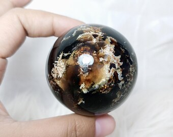 70gr Indonesia Sumatra Amber Sphere Polished Raw Rough Gemstone 96