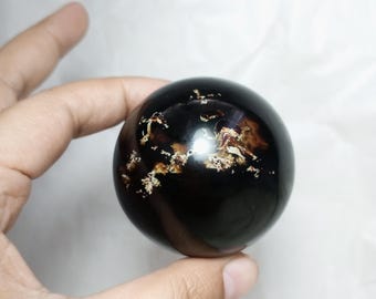 76gr Indonesia Sumatra Amber Sphere Polished Raw Rough Gemstone 98