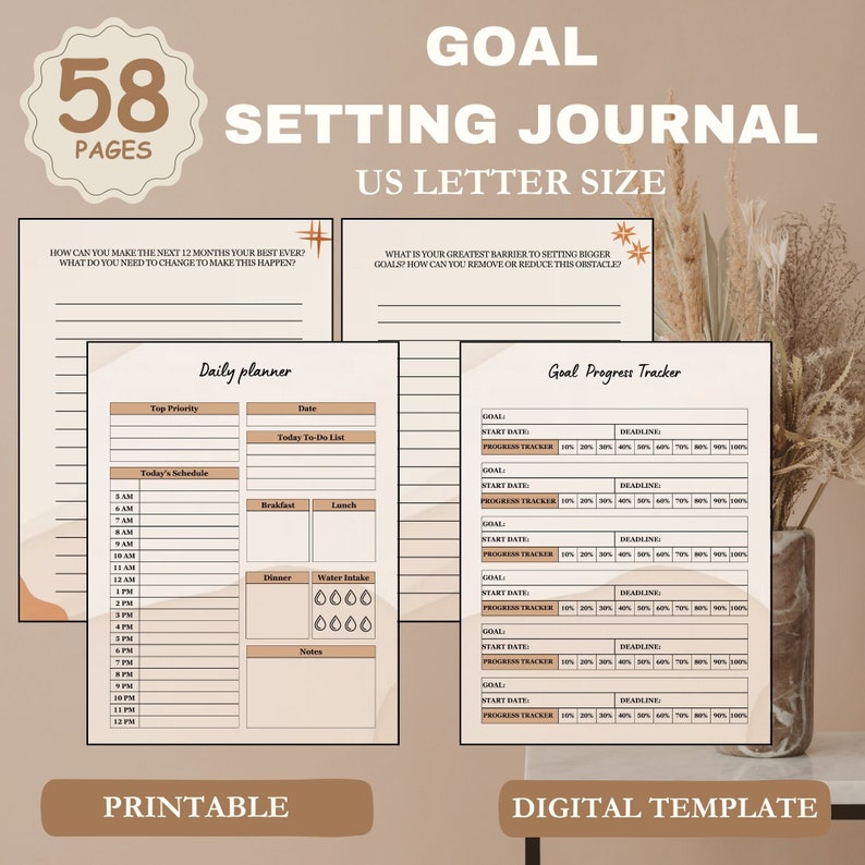 Goal Planner BUNDLE, 2024 Goals Tracker, SMART Goal Setting Kit ...
