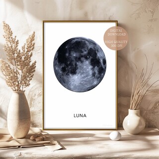 Quadro Su Tela Fasi Lunari Minimalista Bianco E Nero, 70x210 Cm, Stampa Artistica Senza Cornice