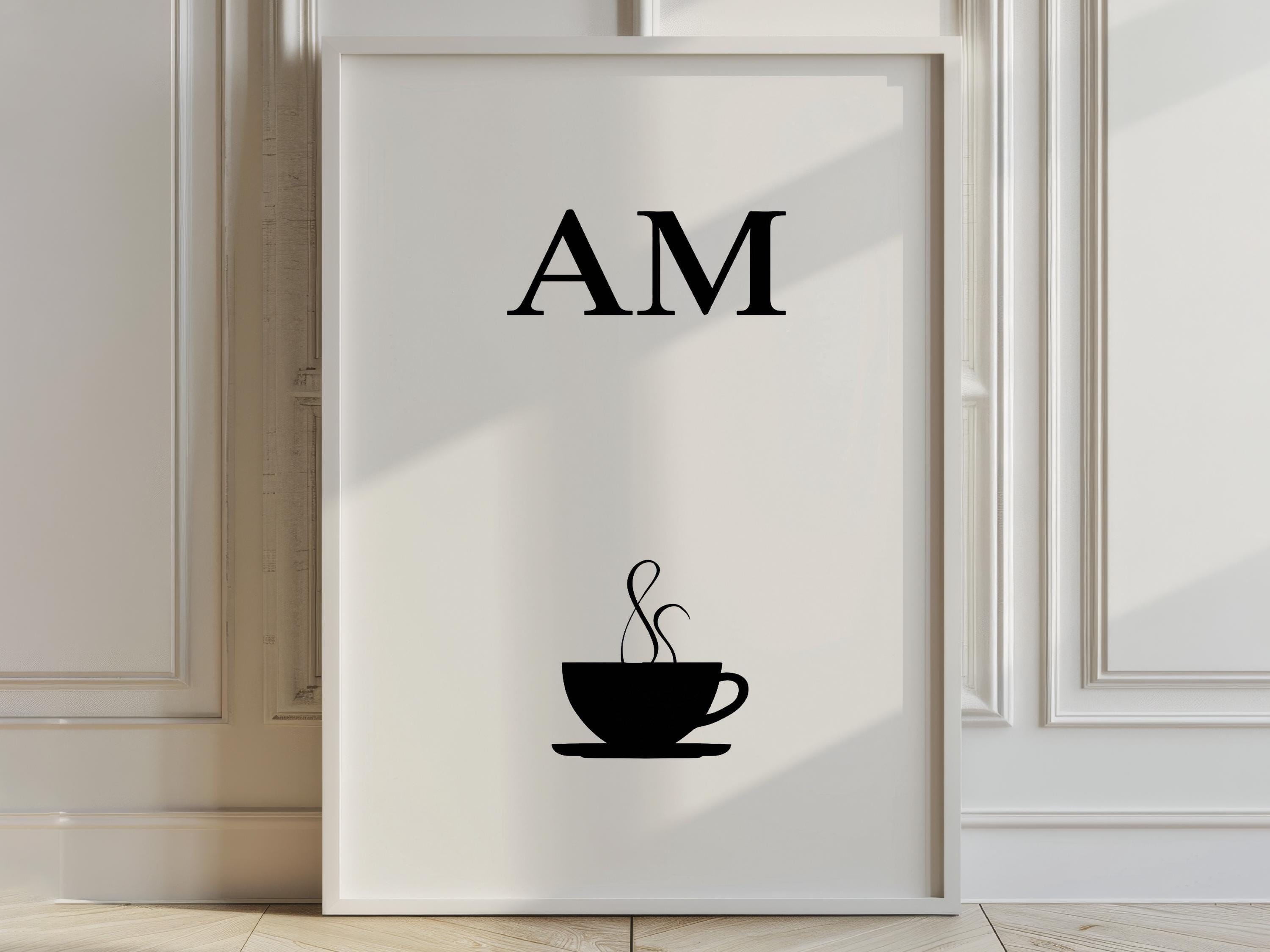 Kaffe & Cocktail AM/PM plakatsæt, minimalistisk line art (sæt med 2)