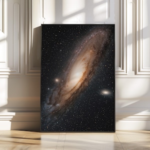 Weltraum Poster Galaxie Andromeda Fotografie, Astronomie Wandbild für Büro oder Wohnzimmer, Modernes Universum Kunstwerk, Digitaler Download