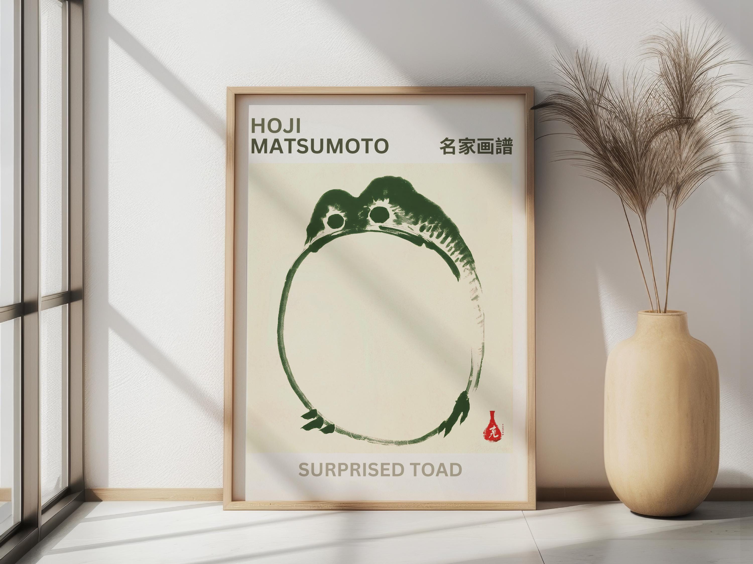 Surprised Toad Print, Japanese Frog Zen Wall Art, Minimalist Animal ...