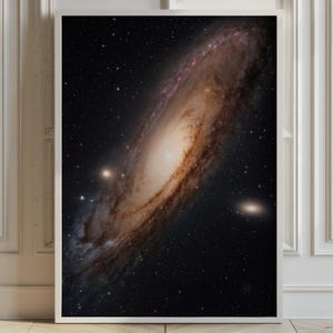 Andromedastelsel kunstprint, wanddecoratie met astronomie uit de diepe ruimte, matte universumposter