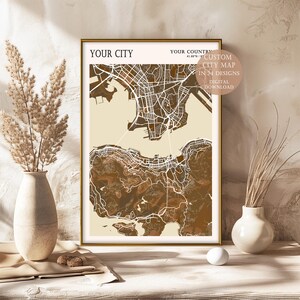 Personalized City Map Print | Custom Valentine&#39;s Day Gift Idea | Custom City Map Art | City Map Wall Art Housewarming gift Digital Download