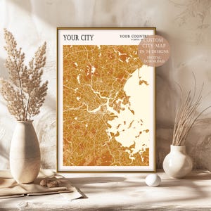 Personalized City Map Print | Custom Valentine&#39;s Day Gift Idea | Custom City Map Art | City Map Wall Art Housewarming gift Digital Download
