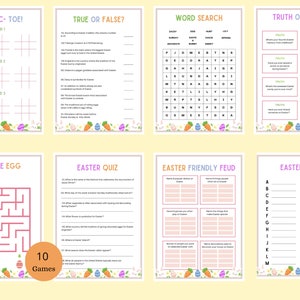 Printable easter games / Bundle game / Easter digital / 2024 Easter / Games for kids / Yellow theme / Easter things to do