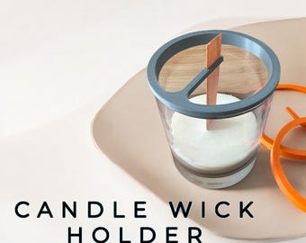 Candle wick holder, Wick holder for 1 wooden wick, single wick candle holder, custom sizes candle wick holder.