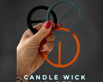 Wick holder tool, stabilizer, Wick holder for 1 cotton wick, single wick candle holder, custom sizes candle wick holder.