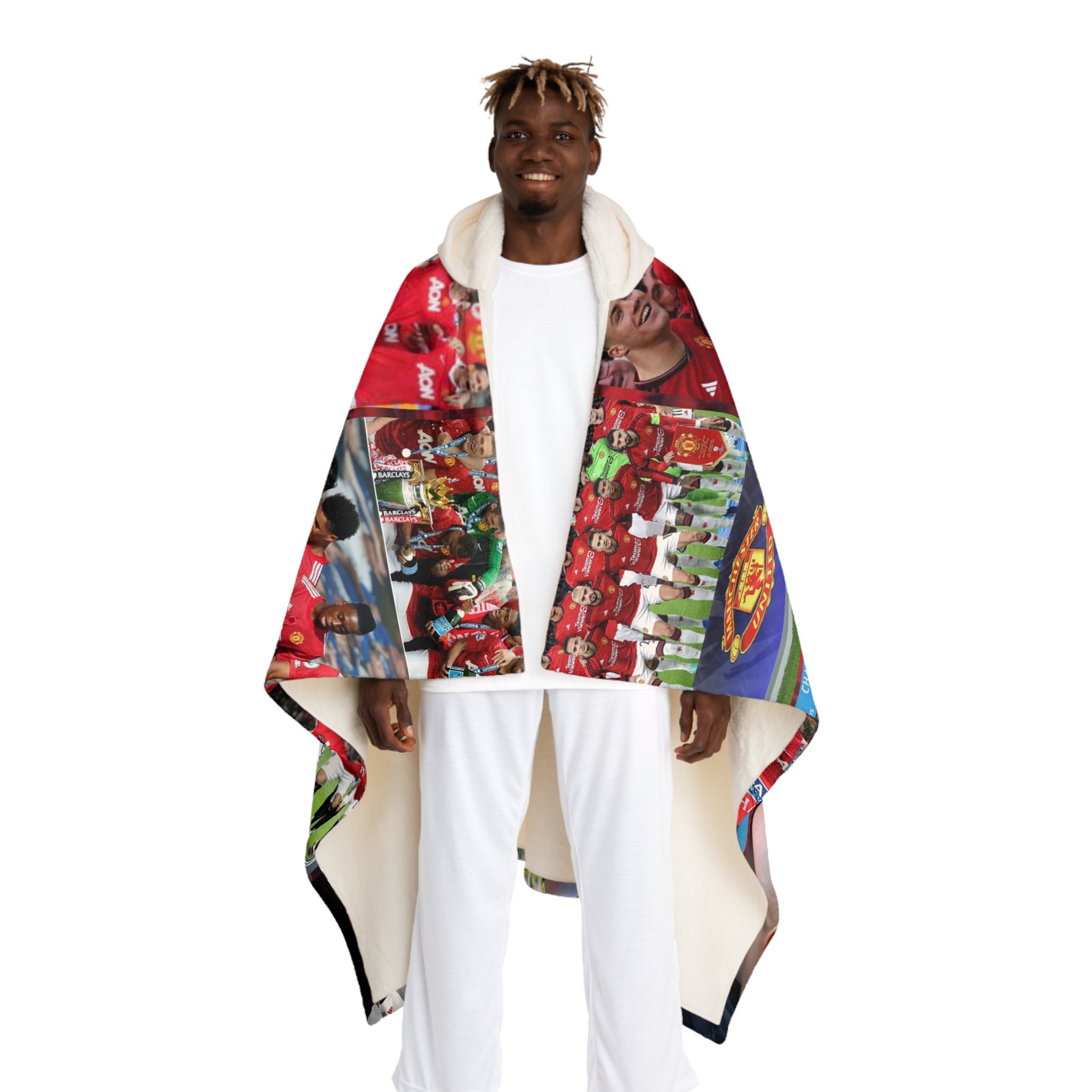 Manchester United Hooded Sherpa Fleece Blanket Etsy