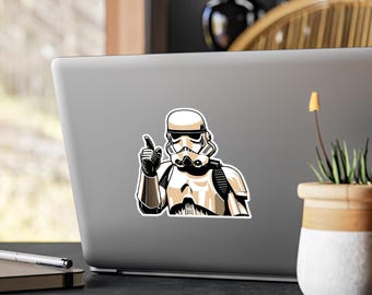 Calcomanía de vinilo troquelada de Stormtrooper para portátil, coche y ventana.