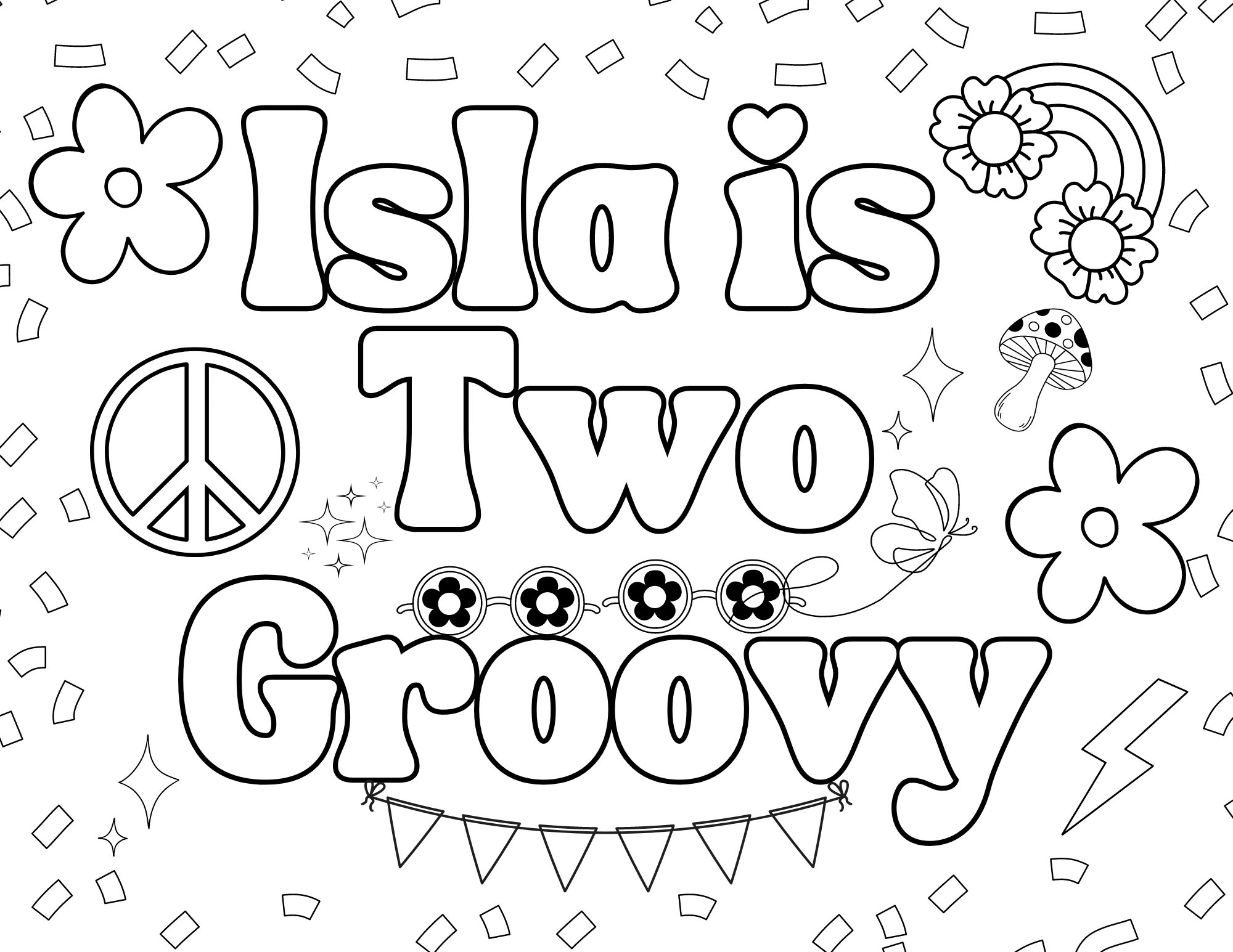 Two Groovy Coloring Pages
