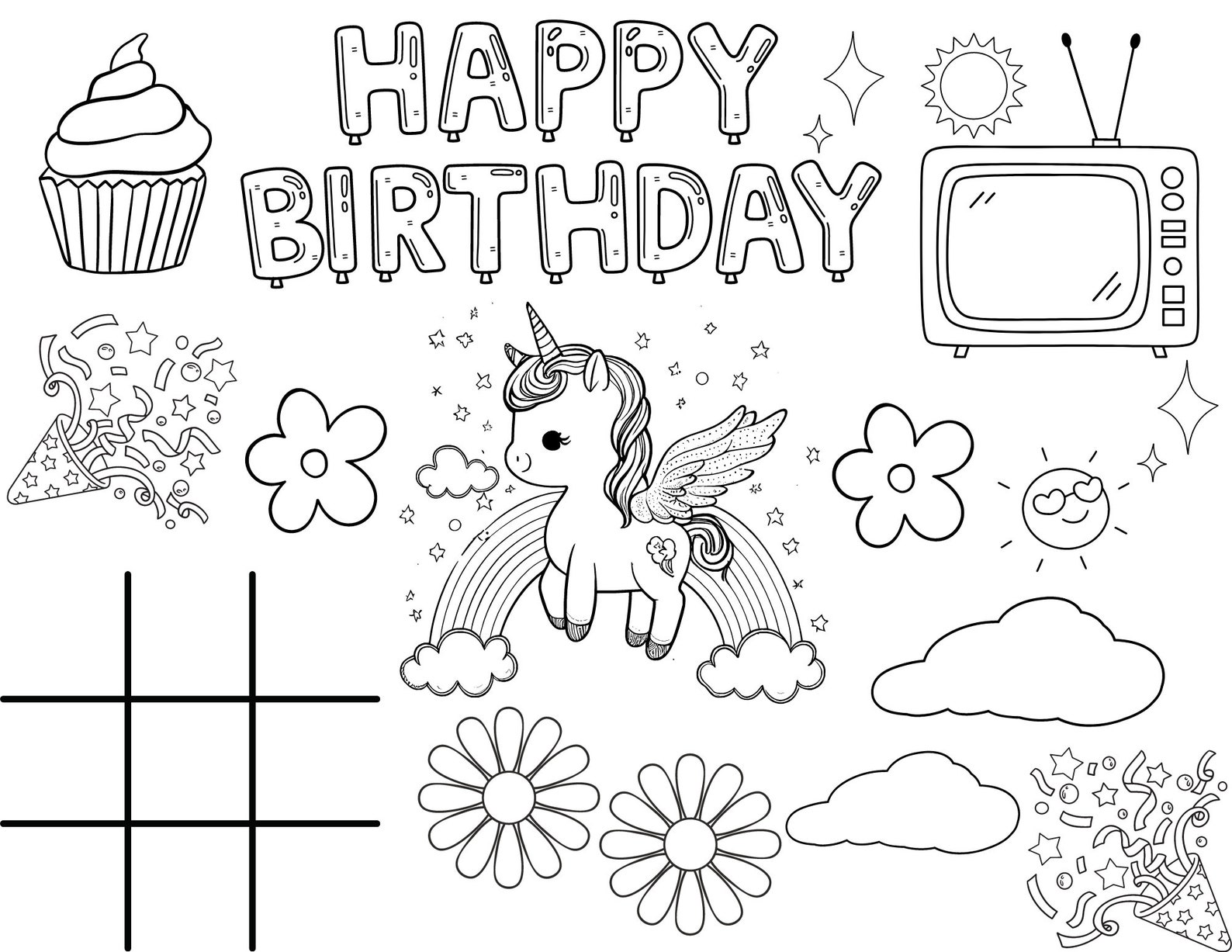 Printable Two Groovy Coloring Pages, 2nd Birthday Party Coloring Pages ...