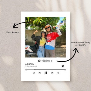 Aangepaste Spotify-nummerplaat | Gepersonaliseerde fotocadeau | Digitale download | Canvassjabloon