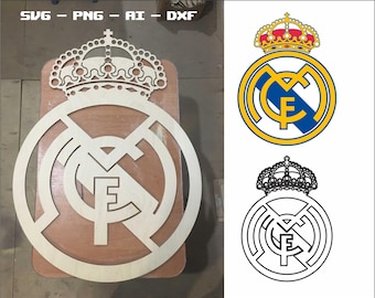 Logotipo del Real Madrid DXF SVG: archivo cortado con láser (descarga digital, solo para uso personal)