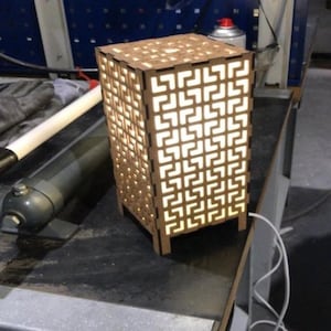 Laser Cut Decorative Lamp – Digital SVG DXF File – DIY Night Light or Ambient Lamp