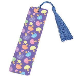 Durable Metal Bookmark for Readers & Bookworms Book Mark - Cute Mushrooms Psychedelic Pattern