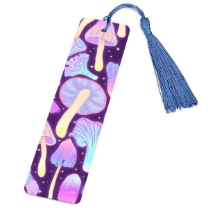 Durable Metal Bookmark for Readers & Bookworms Book Mark - Trippy Mushrooms Pattern