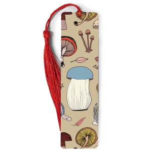 Durable Metal Bookmark for Readers & Bookworms Book Mark - Ornate Mushroom Pattern