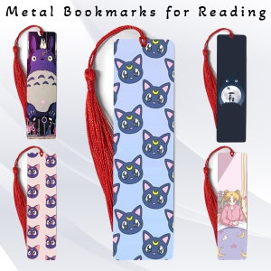 Durable Metal Bookmark for Readers & Bookworms Anime Art Book Mark Cats