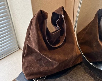 Sac à bandoulière en cuir suédé - sac tendance pour femme, sacs veste en cuir, cuir suédé, sac pour femme, cadeau pour elle, mère, sacs de jour pour charms