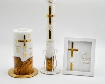 Baptism set baptismal candle NEW Arthur with table candle