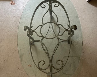 Iron and Glass Coffee table     long island n.y.  pick up only!!!!!!!!!