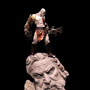 Fichier modèle 3D STL Kratos et Zeus God Of War, fichier STL haute qualité Kratos et Zeus, fichier STL imprimable 3D Kratos et Zeus