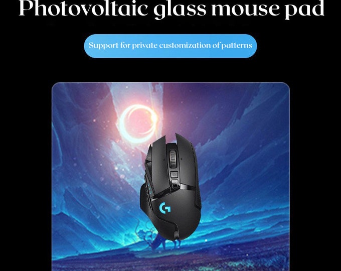 Custom Anime Logo Tempered Glass Mouse Pad with Personalized Printing - Durable Smooth and Ideal for Gaming and Office Use