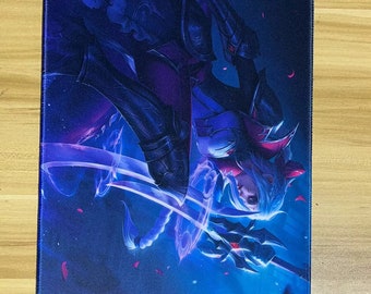 Sous-main de jeu personnalisé - Design de personnage League of Legends LOL - grande taille antidérapante - cadeau personnalisable pour le bureau à domicile ou les jeux