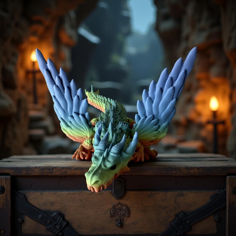 Giocattolo di drago di ghiaccio stampato con giunti articolati per bambini - Fabbrica professionale di giocattoli stampati in 3D