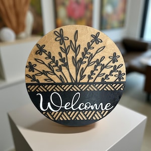 Welcome front door sign, Wild flower front door sign, Wild flower door sign, Wildflower door hanger, wildflower door hanger, gift for mom