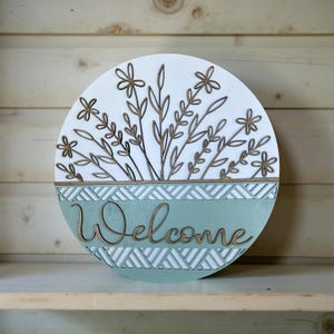 Welcome front door sign, Wild flower front door sign, Wild flower door sign, Wildflower door hanger, wildflower door hanger, gift for mom
