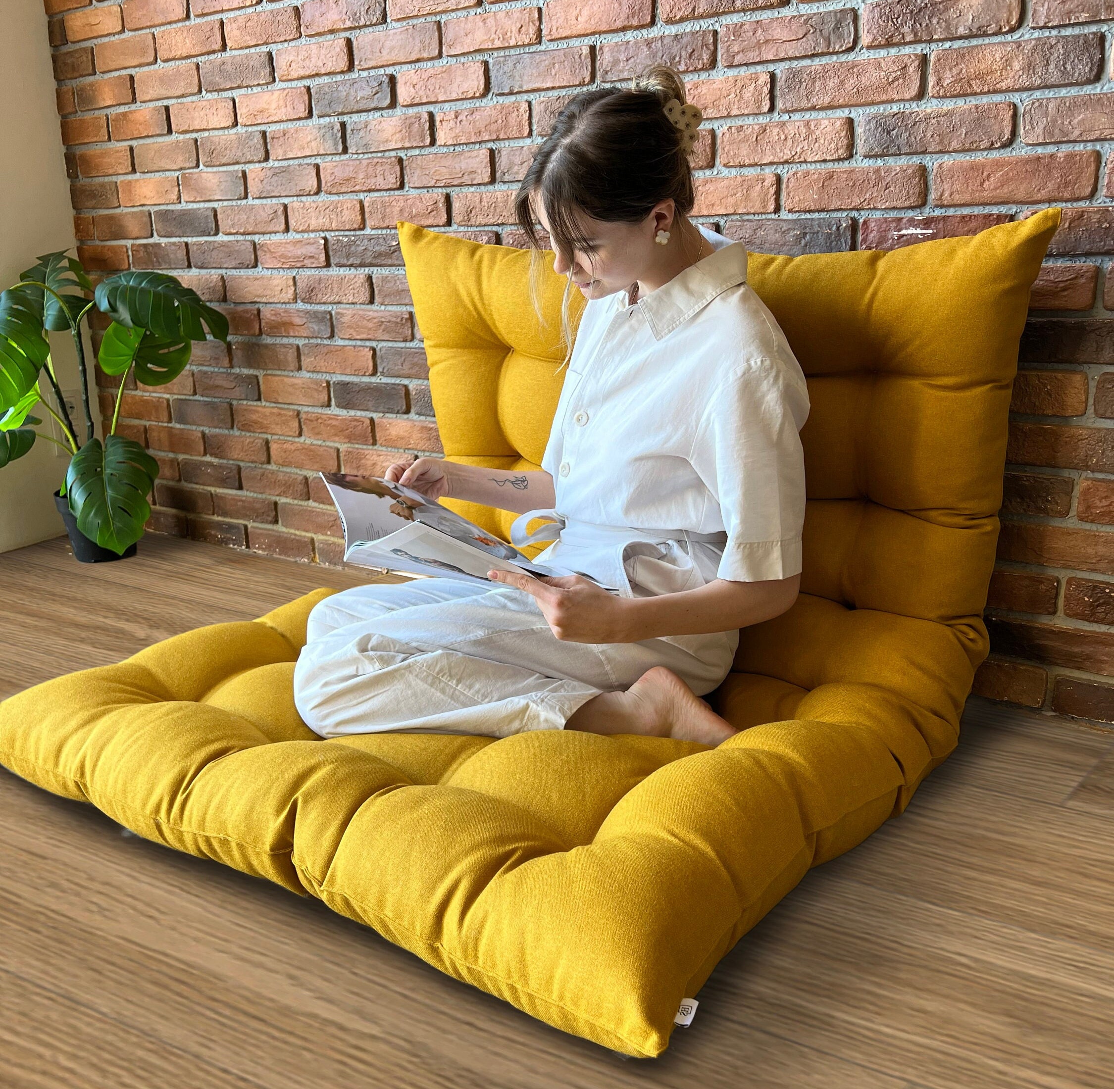 Velvet Tufted Floor Cushions, Daybed Cushion, Yoga Cushion, Swing Cushion,  Japanese Futon, Floor Cushion Seating, Farmhouse Cushion 