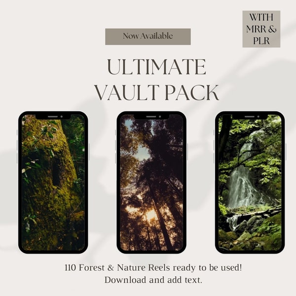 Forest & Nature Reel Vault | Done-For-You Video Content | Faceless Digital Marketing | Private Label rights | PLR | MRR
