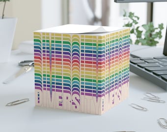 Bloc-notes sur la diversité arc-en-ciel Pride | Cadeau LGBTQ+, lesbienne, gay, bisexuel, transgenre, homosexuel, papeterie, travail à domicile, notes, post-its.