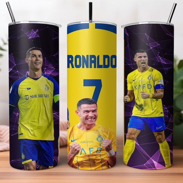 Ronaldo cr7 Straight Skinny Tumbler wrap 20 oz & 30 oz Sublimation Wrap | PNG Digital File | INSTANT DOWNLOAD png Ronaldo Design