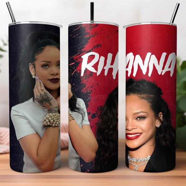 Rihanna Tumbler 20 oz Skinny , Rihanna 20oz ,Tumbler Sublimation Designs, Hiphop 20oz, Rihanna png,Full Tumbler Wrap, Digital Downloads| Png