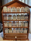 1989 The Lenox Spice Village Complete Set of 24 Spice Jars with Spice Rack