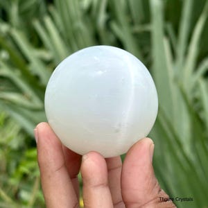 Rare Selenite Crystal Sphere: Healing Ball Display Piece (40-50mm). AAA Quality