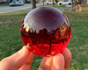 Roter Obsidian Kristallkugel mit drehbarem Ständer: Heilender Kristall 60 mm,Spirituelle Geburtstagsgeschenke,HomeDecor.
