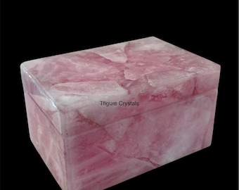 Rose Quartz Jewelry Box, Luxurious Rich Gift