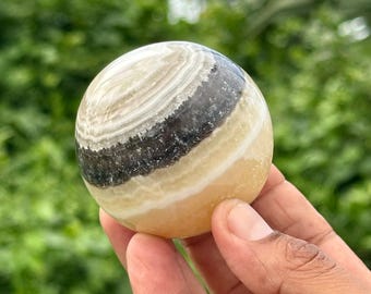 Yellow Calcite Crystal Sphere: Healing Stone, Meditation Decor (40-50mm)