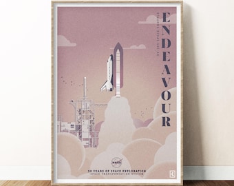 Limited Series, Endeavour NASA Space Shuttle Art Poster