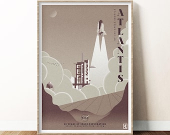 Limited Series, Atlantis NASA Space Shuttle Art Poster