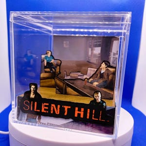Silent Hill 3D Diorama, Personalised Handmade Shadow Box, Display Desk Memorabilia Cube