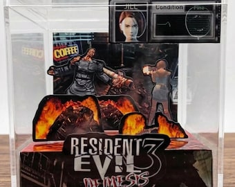 Resident Evil 3 3d cube diorama - gaming room decor, gamer gift