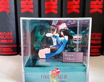 Final Fantasy 8 3D Diorama, Rinoa & Squall Personalised Handmade Shadow Box, Display